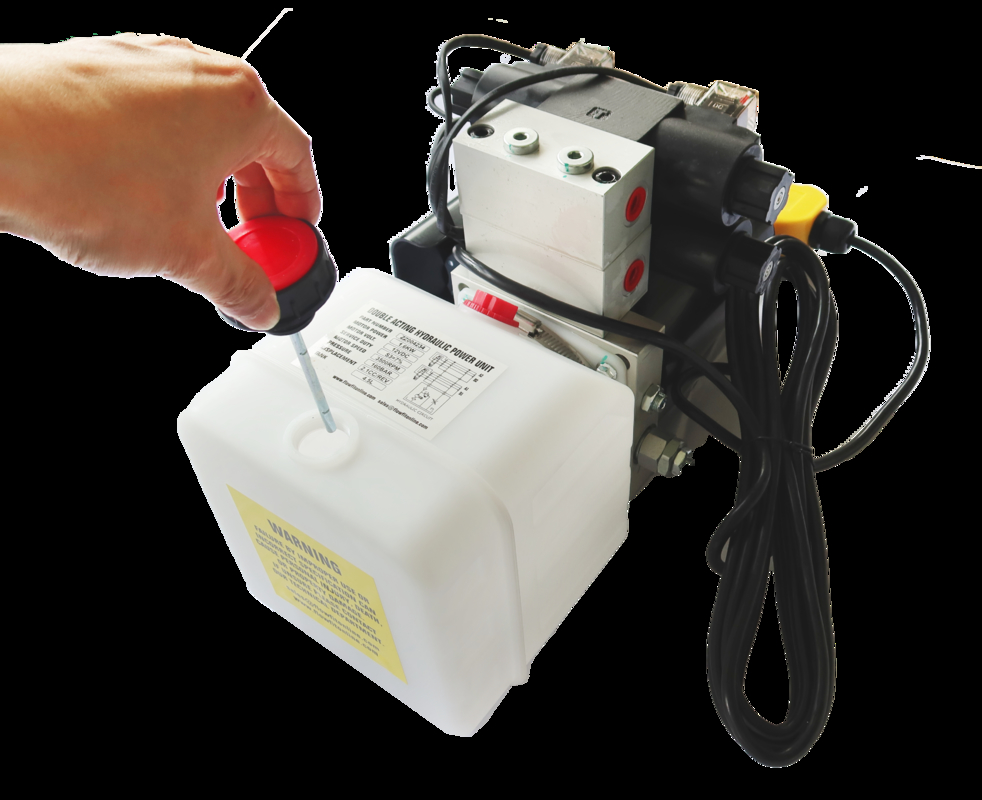 DC 12V 2.2kw Double Acting Hydraulic Power Unit for Crane Aerial Worker Hydraulic Lifter with 4 Buttons Remote Control 6m Line