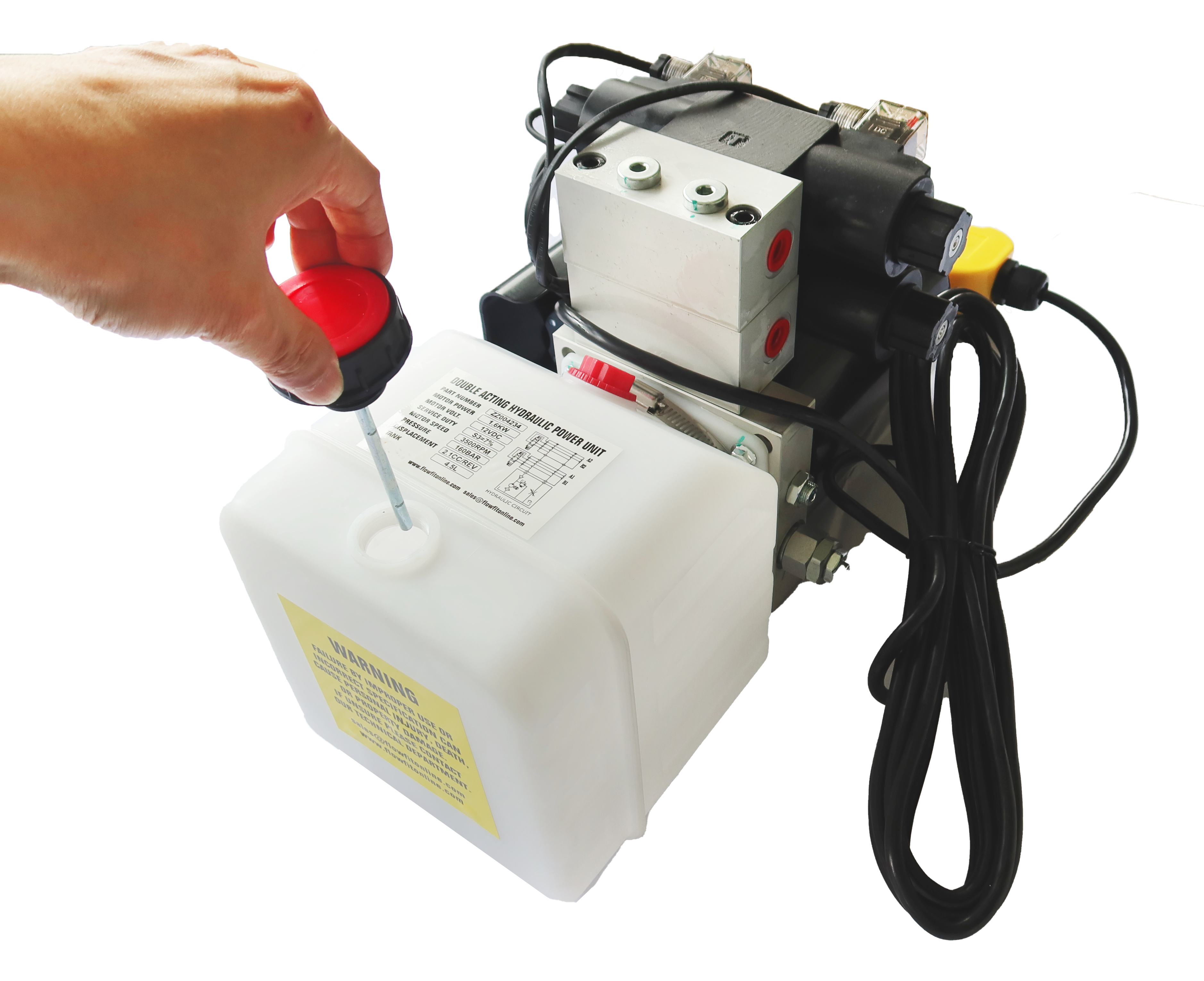 DC 12V 2.2kw Double Acting Hydraulic Power Unit for Crane Aerial Worker Hydraulic Lifter with 4 Buttons Remote Control 6m Line
