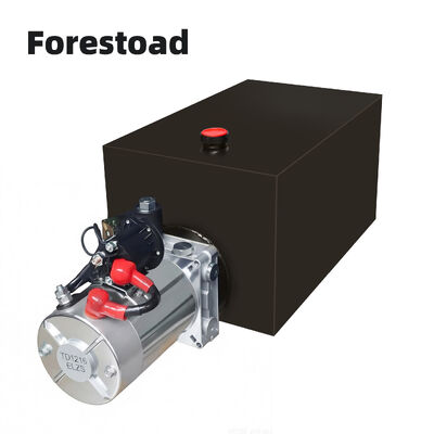 Forestoad 10 Quart Hydraulic Power Unit Single Acting 12V/DC Pompa idraulica per il sollevamento di auto a rimorchio, SAE#6 connettore,2 GPM, 3200 PSI Max Relief Pressure, serbatoio metallico 2.5 Gal